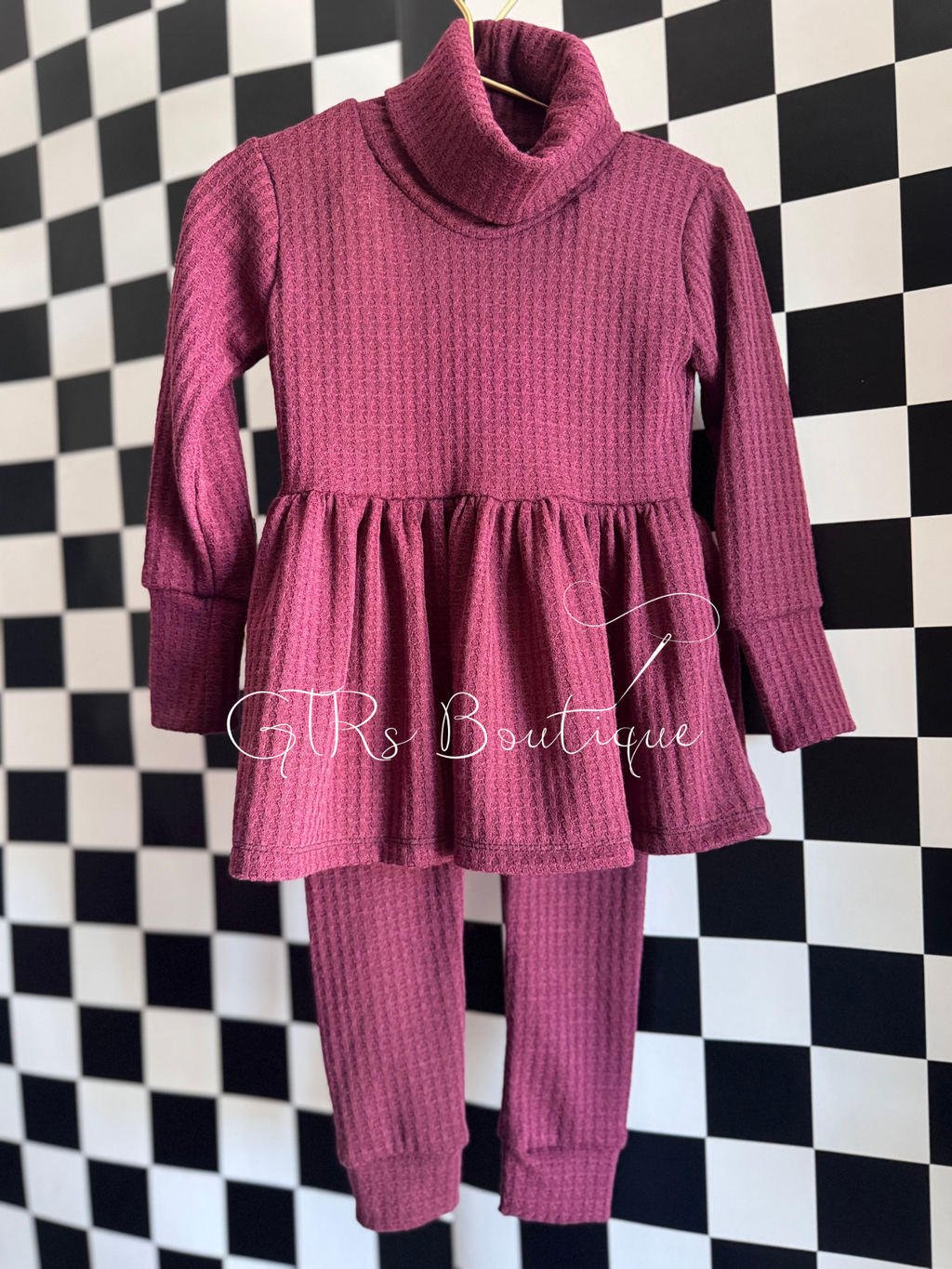 Turtle neck peplum top and leggings size 3