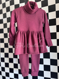Turtle neck peplum top and leggings size 3