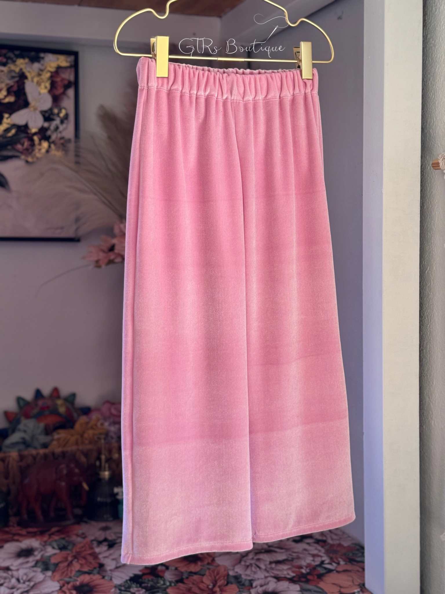 Kids velvet palazzo pants 4t