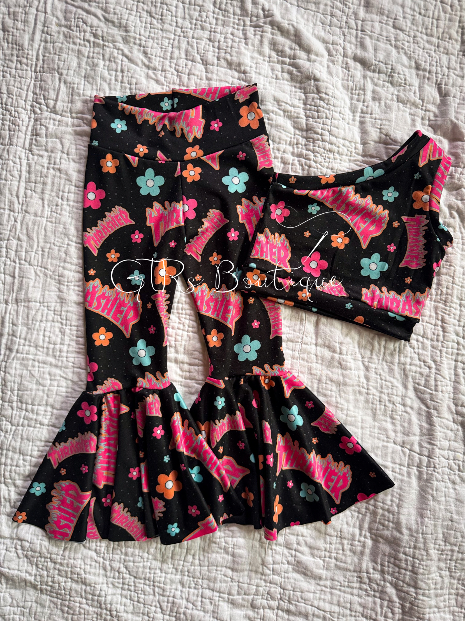 Baby bell bottoms set size 18/24m