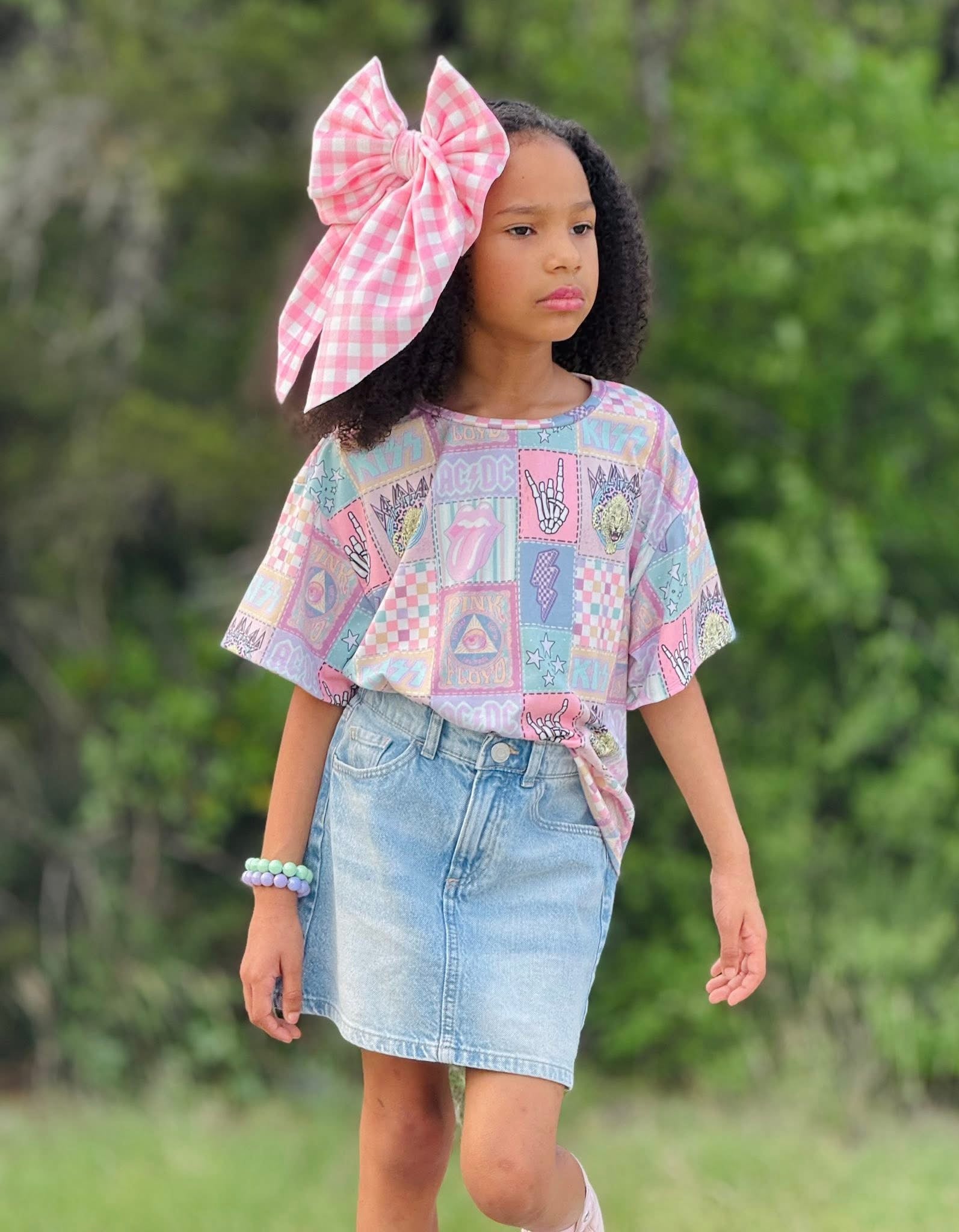 Girls lounge set oversized tee and breezy shorts