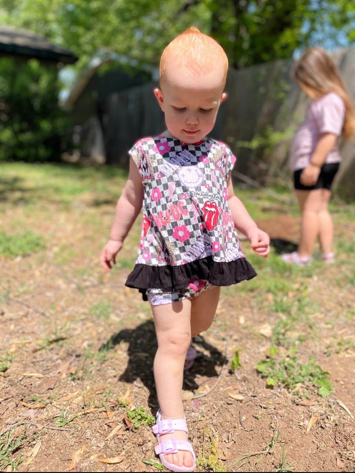 Outfit for girls, tulip top and ruffled bummies