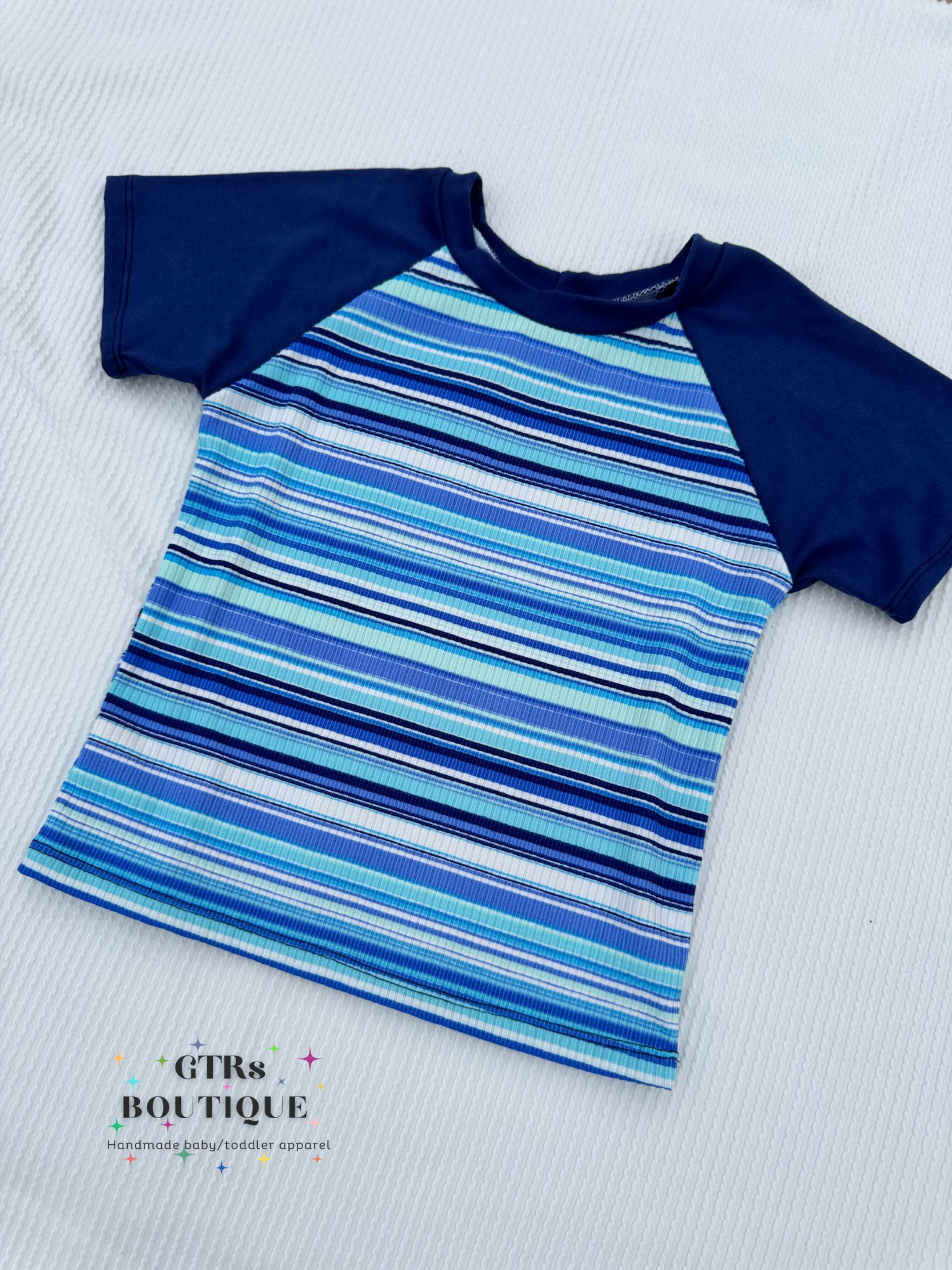 Boys blue stripes outfit