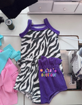 Zebra and purple color block kids outfit