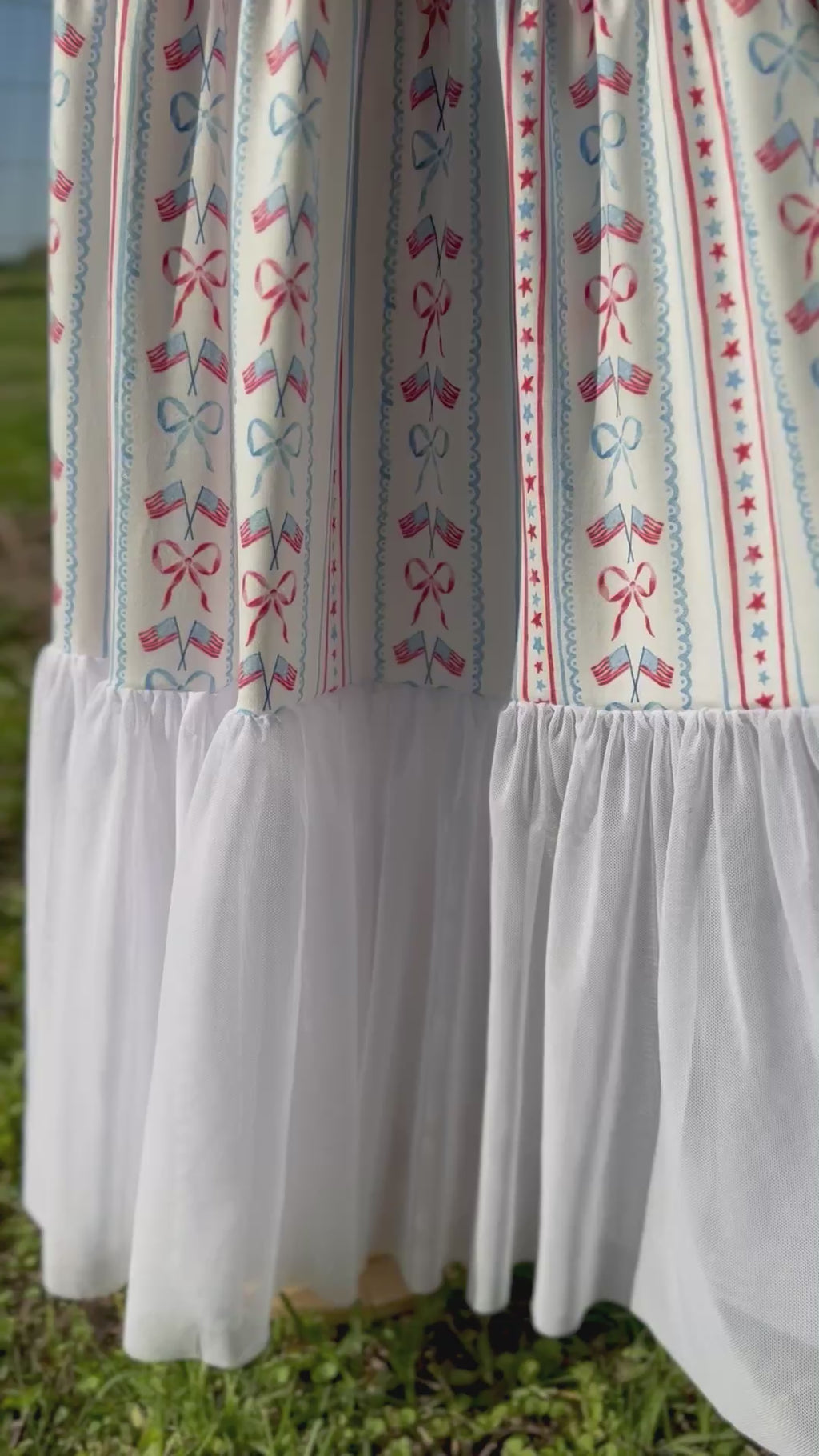 kids maxi dress fourth of july dress flags