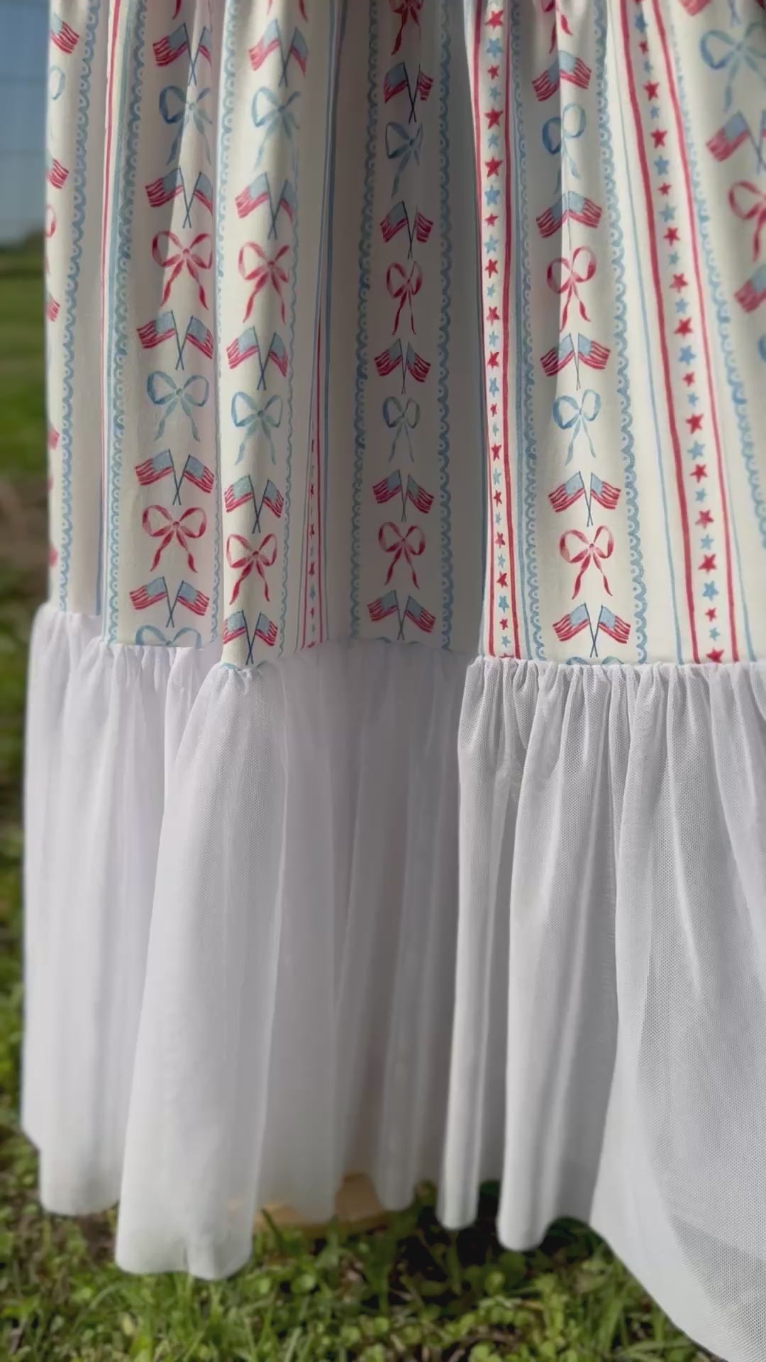 kids maxi dress fourth of july dress flags